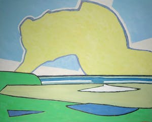 Paul Overhaus - Olieverf op doek, Gele wolk - Ingelijst (Zeer groot) kopen? Bied vanaf 300!