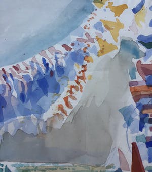 Jaap Ploos van Amstel - Vliegers op het strand, Aquarel, gesigneerd en ingelijst kopen? Bied vanaf 45!