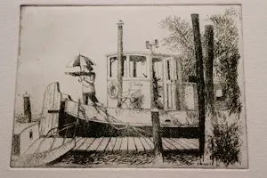 Herman Berserik - Monochrome 1992 Ets "Land in zicht" - uniek eigen druk exemplaar kopen? Bied vanaf 36!