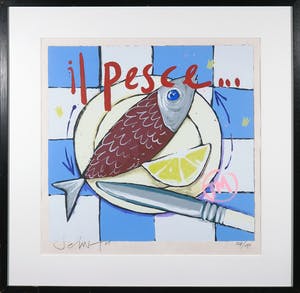 Selwyn Senatori - Zeefdruk, Il pesce - Ingelijst kopen? Bied vanaf 120!