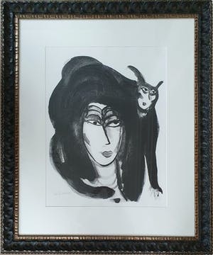 Corneille - "Le chat et l’oiseau sur la tête" - Groot - Imposant ingelijst (nieuw) kopen? Bied vanaf 680!