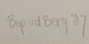Bep van den Berg - Olieverf op doek, Compositie in grijs kopen? Bied vanaf 1!