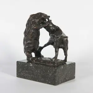 John Verhagen - Bronzen beeld, Bull and Bear (Effectenbeurs) kopen? Bied vanaf 200!