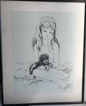 Niet of onleesbaar gesigneerd - Meisje met hond kopen? Bied vanaf 1!