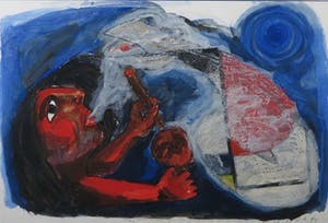 John Lie a Fo - Gouache, Sjamaan (...) - Ingelijst kopen? Bied vanaf 150!