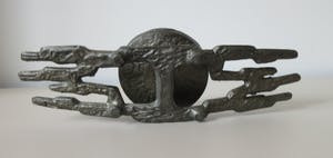 Niet of onleesbaar gesigneerd - Horst Dalbeck - Brutalistische metalen kandelaar kopen? Bied vanaf 1!