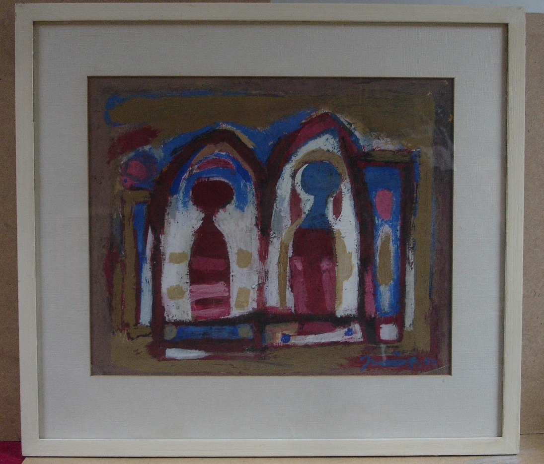 Jaap Nanninga - Compositie met figuren verkocht voor € 850!