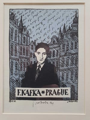 Jiri Votruba - Tweeluik zeefdrukken Franz Kafka in Praag (fraai gelijst) kopen? Bied vanaf 80!