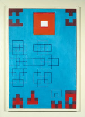 Niet of onleesbaar gesigneerd - Gemengde techniek op doek, Geometrische compositie kopen? Bied vanaf 1!