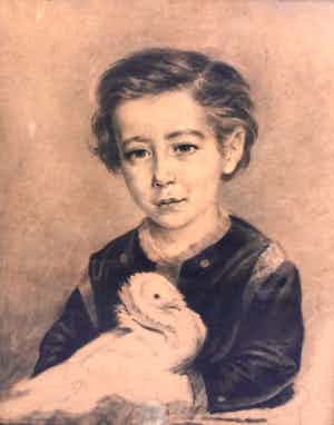 Emmanuel Adrianus Henricus van der Ven - C4808, Portret van E.E.G. van der Ven van 6 jaar oud verkocht voor € 100!