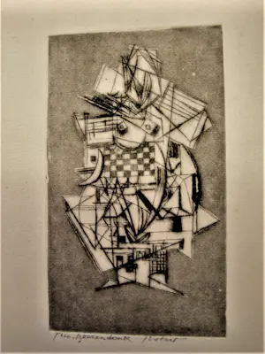 Buy Theo Beerendonk - jaren 60 - Fraaie droge naald Ets - 3e staat - "staand vrouwelijk naakt"? Bid from 36!