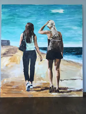 Serge Verheugen - Modieus geklede meisjes aan het strand kopen? Bied vanaf 1500!