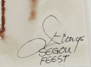 Franscz Witte - Aquarel op papier, Segou feest kopen? Bied vanaf 1!