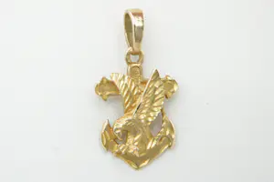 Acheter97 - Mooi gedetailleerde 14 Krt geel-gouden Adelaar en Anker  hanger? Enchérissez de 100!