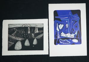 Bram van Velde - Bob Kemper + 6 onbekend, Lot van acht stuks grafiek kopen? Bied vanaf 50!