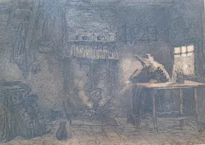Jozef Israels - Een vrouw en een kat kaufen? Bieten Sie von 35!