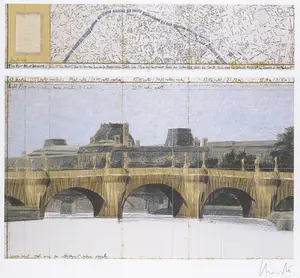 Christo - Gesigneerd, The Pont Neuf Wrapped met stofmonster - Ingelijst + Gesigneerd boek! kopen? Bied vanaf 750!