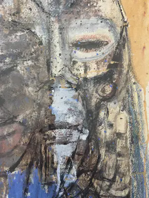 Wim Bosma - Vrouw met masker. Afrikaanse sfeer. kopen? Bied vanaf 399!