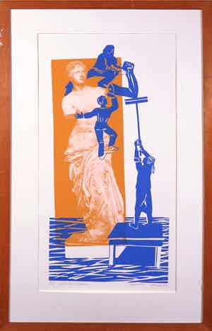 Hermien van Herpt - Zeefdruk, 2 kleuren - Ingelijst verkocht voor € 1!