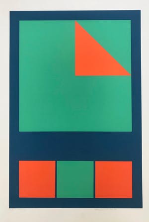 Jean-Pierre Ghesquière - Gesigneerde zeefdruk - Constructivisme - 1974 kopen? Bied vanaf 1!