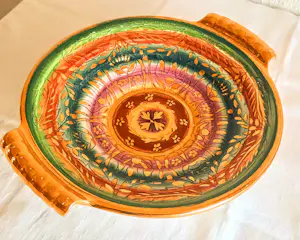 Royal Boch - Obstschale mit Henkel Keralux Boch Freres Sultane handbemalt vergoldet Art Deco kopen? Bied vanaf 120!