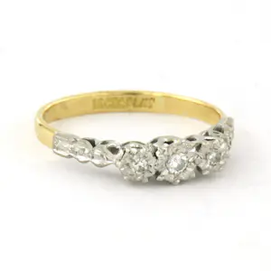18k goud met platina ring bezet met single cut geslepen diamant totaal 0.05ct kopen? Bied vanaf 285!