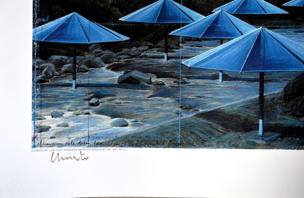 Christo - Umbrellas Japan- litho handgesigneerd kopen? Bied vanaf 250!