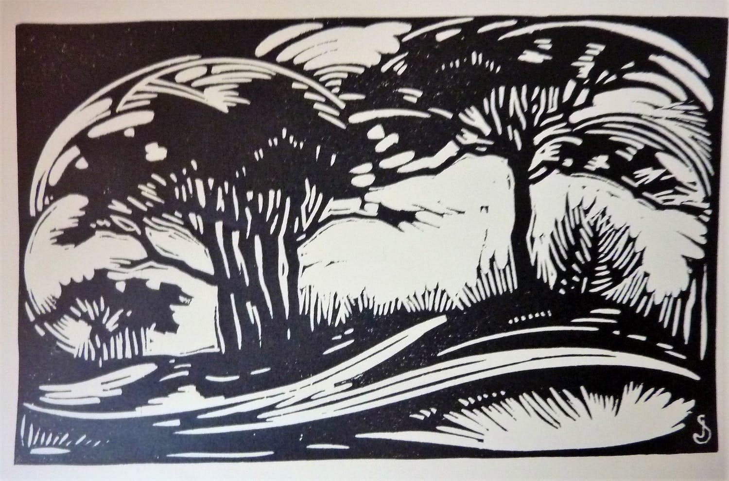 Jan Schonk - Houtsnede "Bilderberg" 1926 kopen? Bied vanaf 25!