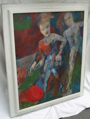 Petr Pavlištík - Ingelijst olieverf op doek, Ve vétru (“In de wind”) – 90 x 76 cm kopen? Bied vanaf 200!