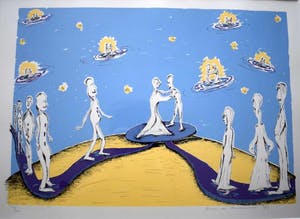 Yvonne van Ravenswoud - Zeefdruk, Ingelijst kopen? Bied vanaf 35!