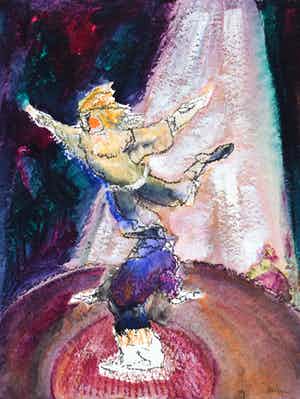 Luis Filcer - Dansende Clowns - Fraai ingelijst verkocht voor € 150!