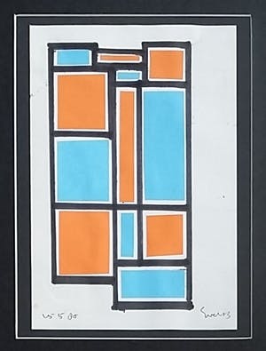 Siep van den Berg - Colagge in blauw op papier kopen? Bied vanaf 100!