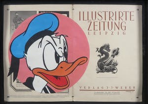 Jan Bollaert - Gemengde techniek op papier, Zeitung duck - Ingelijst kopen? Bied vanaf 50!