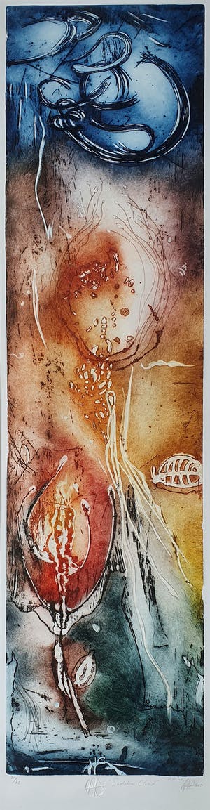 Ad Arma - Ets: 'Sudden cloud' - Ingelijst (Zeer groot) kopen? Bied vanaf 195!