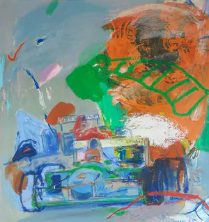 Jan van Diemen - Gemengde techniek op papier, Race auto's - Ingelijst kopen? Bied vanaf 40!