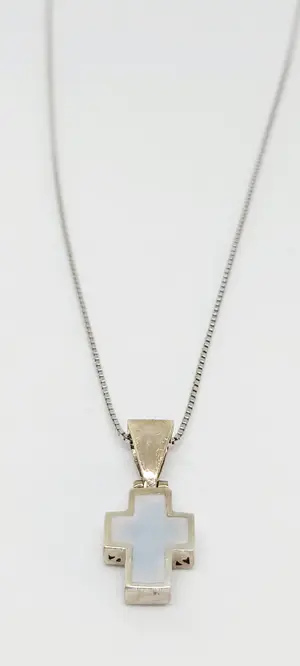 Prachtige Italiaanse Zilveren (925) Collier met hanger ingelegd met parelmoer. kopen? Bied vanaf 40!