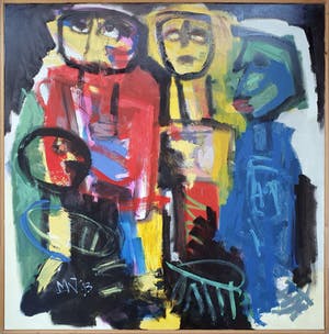 Martin van Wordragen - Olieverf op doek: 'Dubieus gezelschap' - (Zeer groot) kopen? Bied vanaf 450!