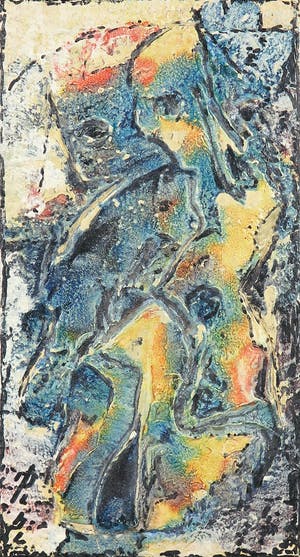 Bram Pihl - Olieverf op paneel, Pasteuze abstracte compositie kopen? Bied vanaf 100!