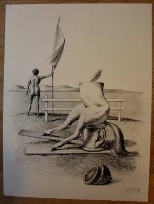 Joop Moesman - Litho: op wacht - 1979 kopen? Bied vanaf 195!