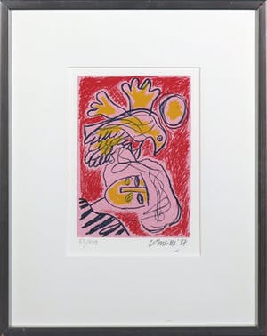 Corneille - Zeefdruk, Allegro II - Ingelijst kopen? Bied vanaf 80!