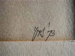 Peter Vos - Vrij zeldzame Litho met opdracht "voor Cor (omdat hij dat wou)" 1973 kopen? Bied vanaf 43!