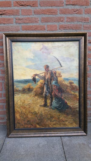 Niet of onleesbaar gesigneerd - Gebed op het land voor een goede oogst kopen? Bied vanaf 10!