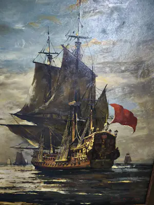 Simon van Gelderen - Groot olieverfschilderij met zeegezichten - Zeilschepen kopen? Bied vanaf 250!