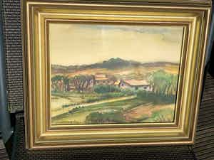 Jacques Mels - aquarel , landschap , ingelijst en handgesigneerd verkocht voor € 39!