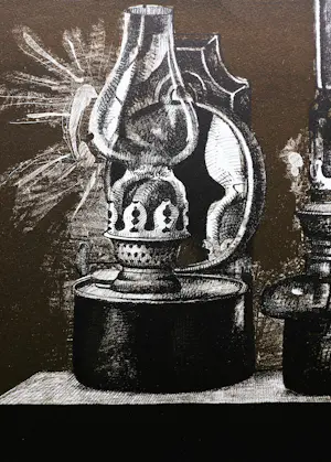 Herman Berserik - Monochrome 1974/75 Ets "olielampen" - kleine oplage (50) gesigneerd kopen? Bied vanaf 36!