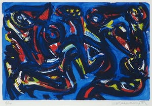 Theo Wolvecamp - Zeefdruk, Abstracte compositie - Ingelijst kopen? Bied vanaf 200!