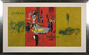 Fathel Neema - Acryl en collage op papier, Ik wil hier blijven - Ingelijst (Groot) kopen? Bied vanaf 60!