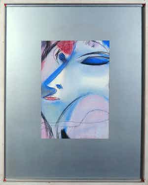 Theo van der Nahmer - Pastel/krijt op papier, Vrouw nr. 1 - Ingelijst verkocht voor € 35!