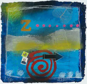 Theo Koster - Zeefdruk en collage, Zonder titel 8 - Ingelijst kopen? Bied vanaf 35!