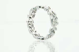 32- Exclusieve Art Nouveau stijl 18 krt witgoud & diamant 0.55ct alliance ring kopen? Bied vanaf 460!